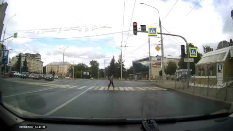 Grandma Narrowly Escapes Traffic Accident