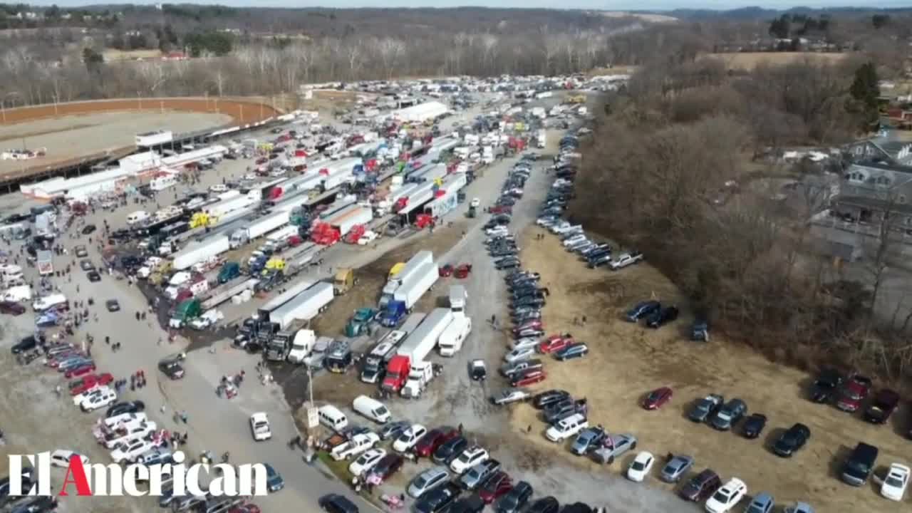 MUST WATCH: Drone footage shows The Peoples Convoy in Hagerstown MD. 🇺🇸