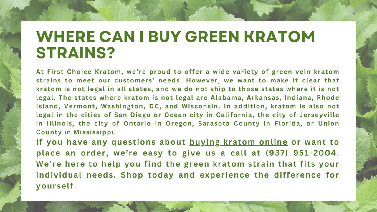 Why Buy Green Vein Kratom from First Choice Kratom?