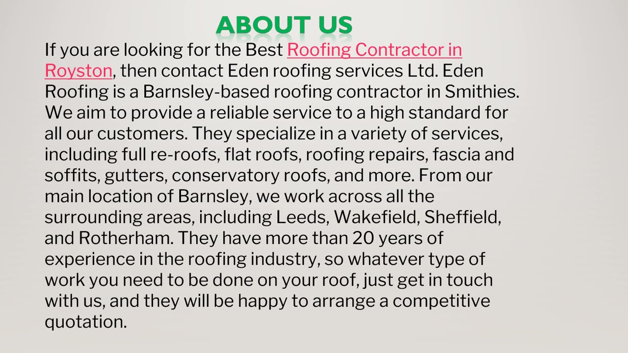 The best Roofing Contractor in Royston