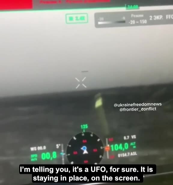 Ukrainian drone operator films huge UFO disc-shaped object over the warzone in Donetsk