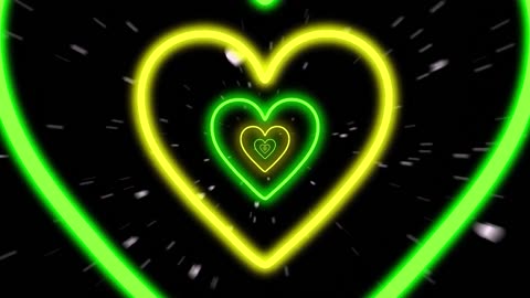 551. 💛💚 Yellow Green Heart 💚💛 10 hour animation