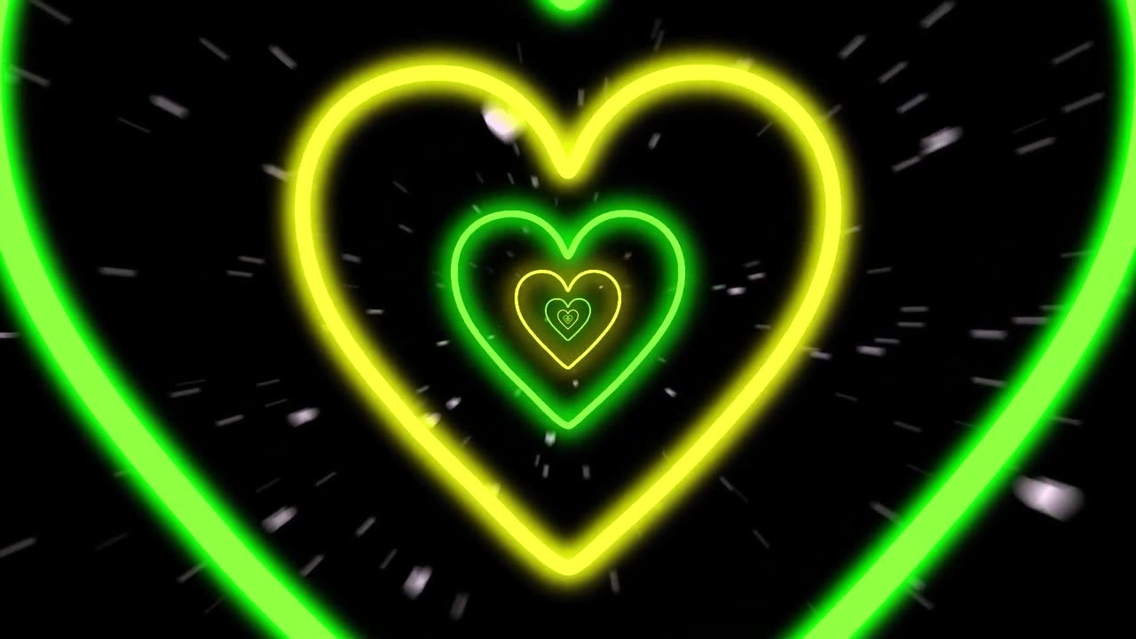 551. 💛💚 Yellow Green Heart 💚💛 10 hour animation