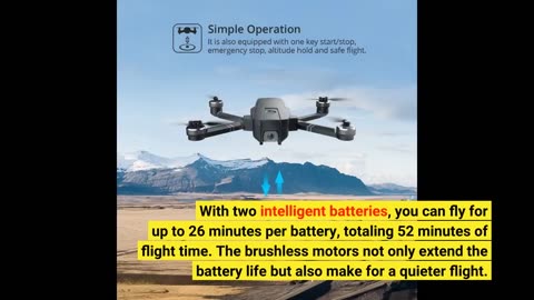 Holy Stone HS720 Foldable GPS Drone with 4K UHD Camera for Adults, Quadcopter with Brushless Mo...