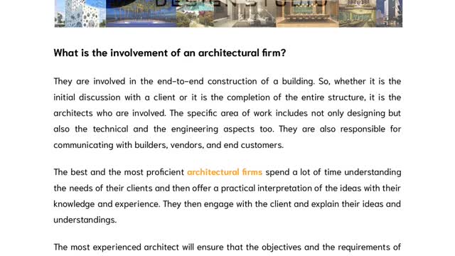 What All Does the Services of an Architectural Firm Entail?