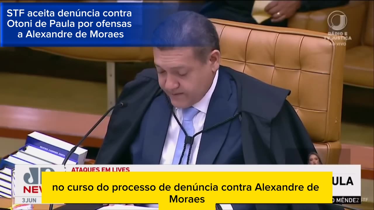 STF aceita denĂșncia contra Otoni de Paula por ofensas a Alexandre de Moraes