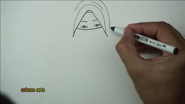 how to draw hijab girl with latter A EASY DRAWING | ARHAM ART GALLREY