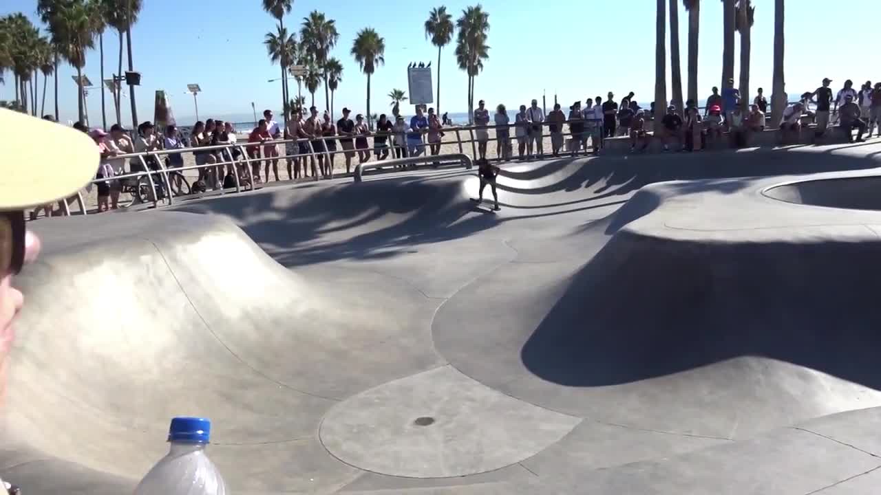 Young skate board girl at Venice beach