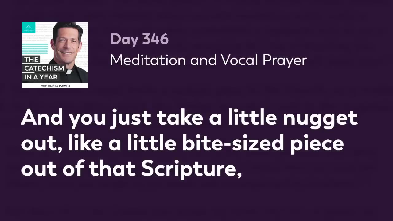 Day 346: Meditation and Vocal Prayer — The Catechism in a Year (with Fr. Mike Schmitz)