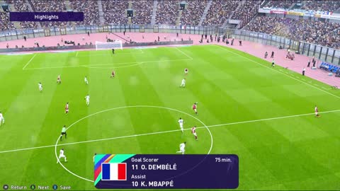 Football simulation game Tonight Friendly Denmark vs France