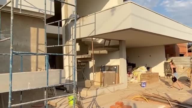 Luxury villa land construction making