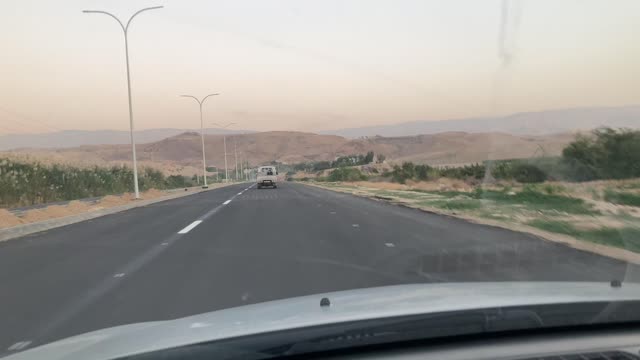 Driving in the Jordanian Valley