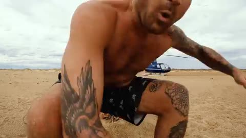 Using helicopter to go on fishing