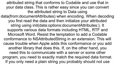 Error using Codable for NSAttributedString