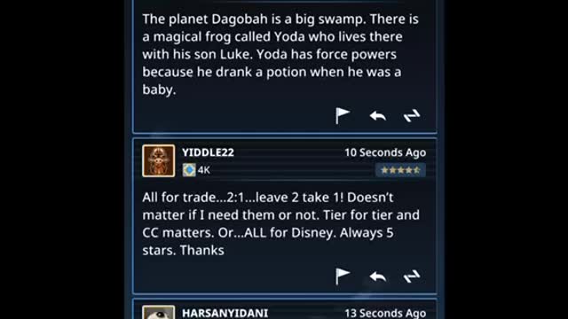 Star Wars trading card app part 1 trading Bib fortuna