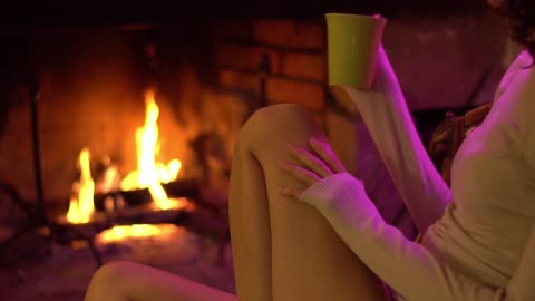 Relaxing and drinking coffee over a wood fire is a nice feeling