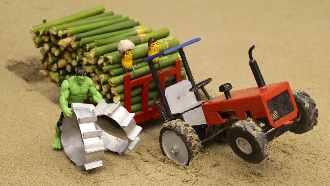 Diy tractor trolley heavy wood loading science project | Dangerous tractor rescue