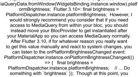 Flutter how to get brightness without MediaQuery