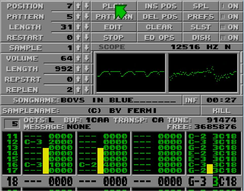 Amiga and Atari ST Protracker Music Mods - Boys In Blue