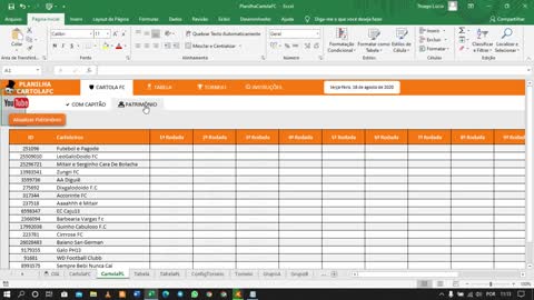 Planilha Cartola FC 2020