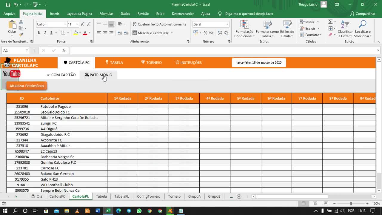 Planilha Cartola FC 2020