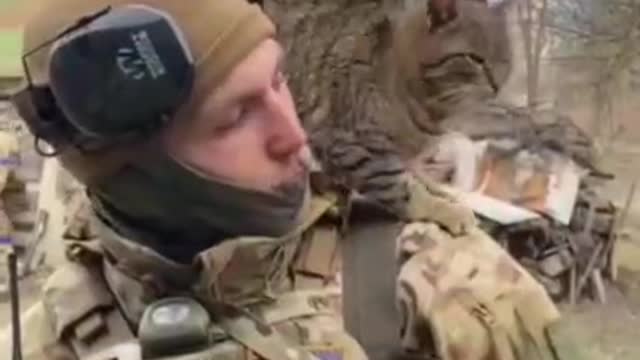 Kitten and US soldier hang out
