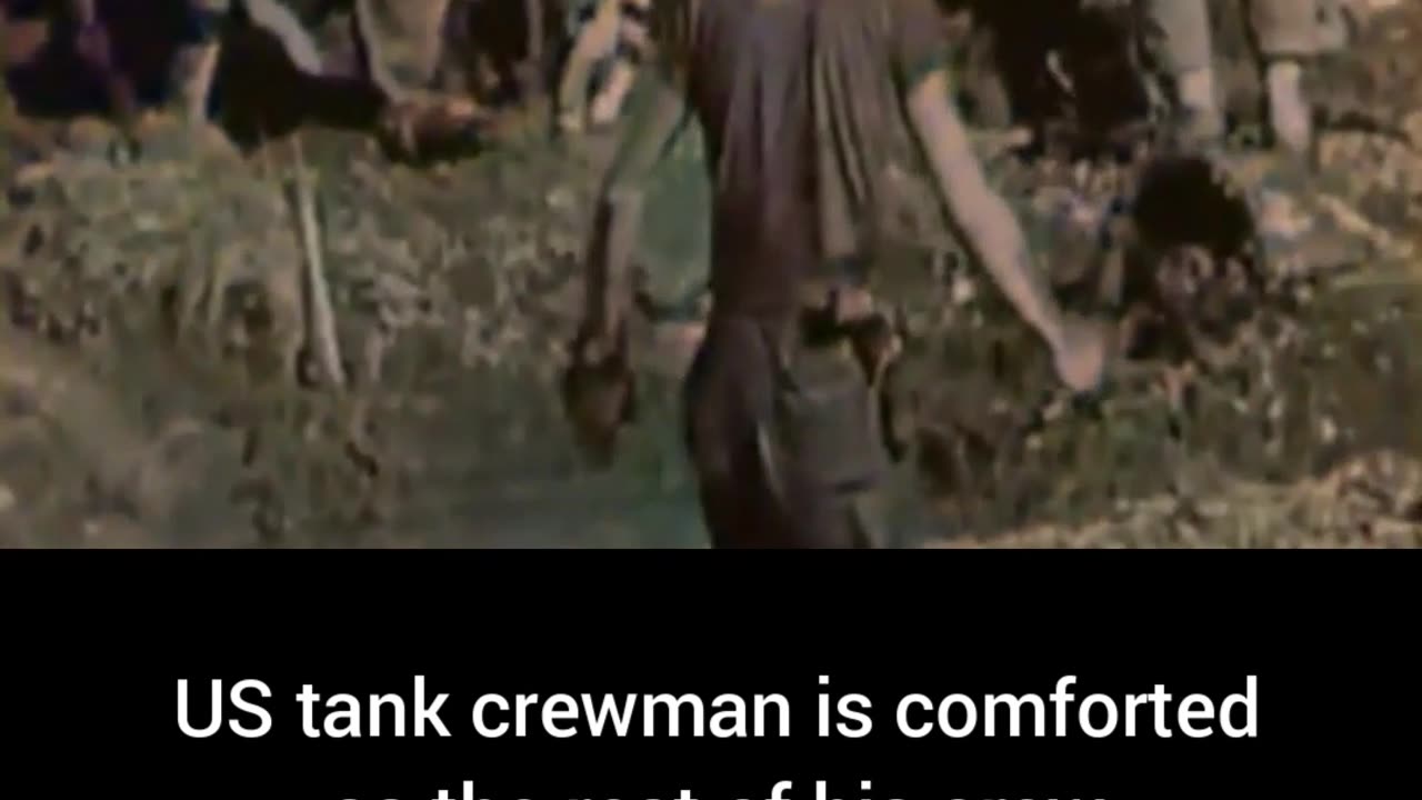 US tank crewman comforted rest of crew can't be saved heart breaking #Colourized footage🇺🇸 🚗 😢 🎥