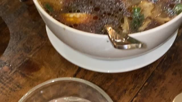 Pork crackling, sotanghon soup at mamalor restaurant