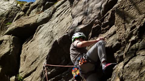 Climbing a very high mountain