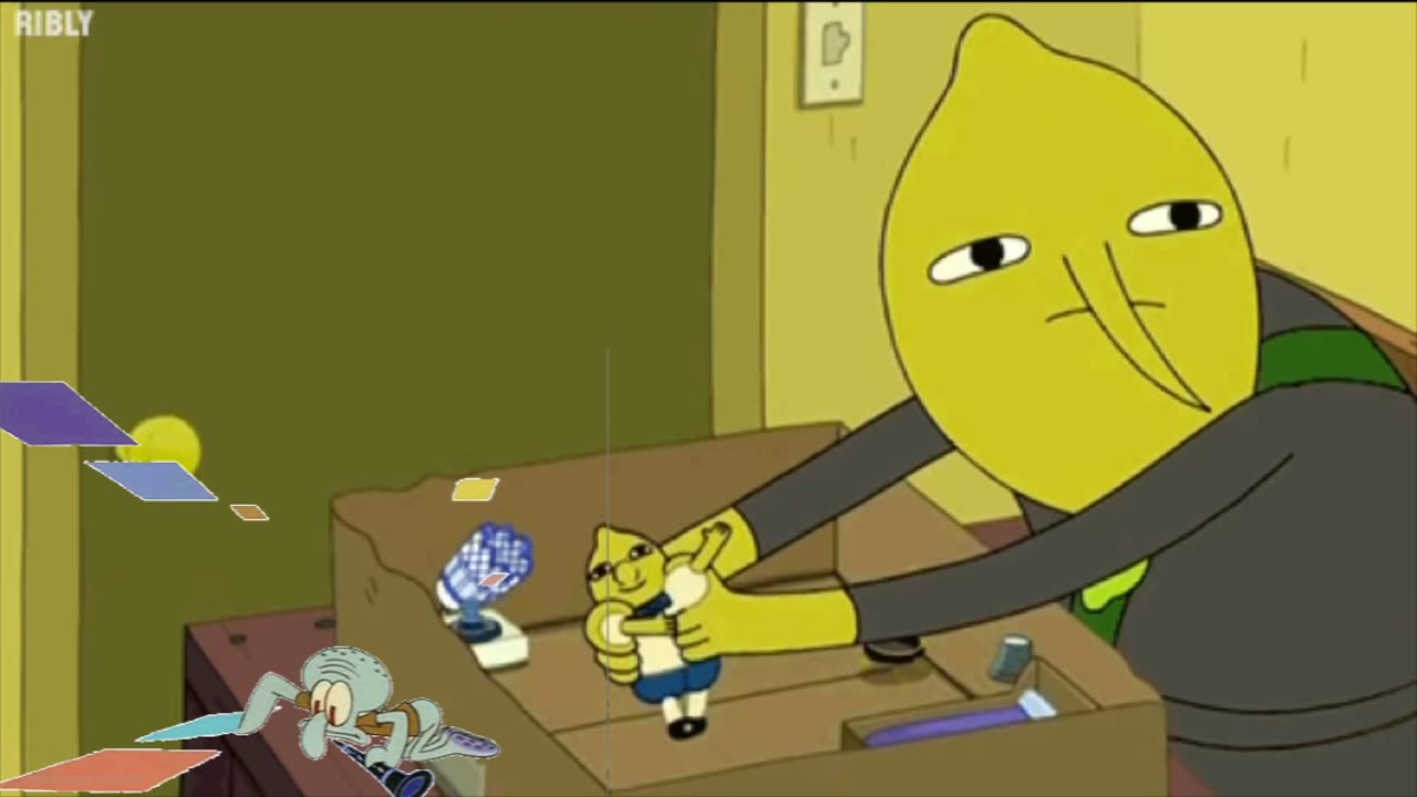 Squidward Is Playing With Tiles While A Grown Man Is Playing With A Doll 🍋