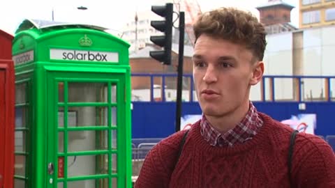 London phone box goes green as solar charging station