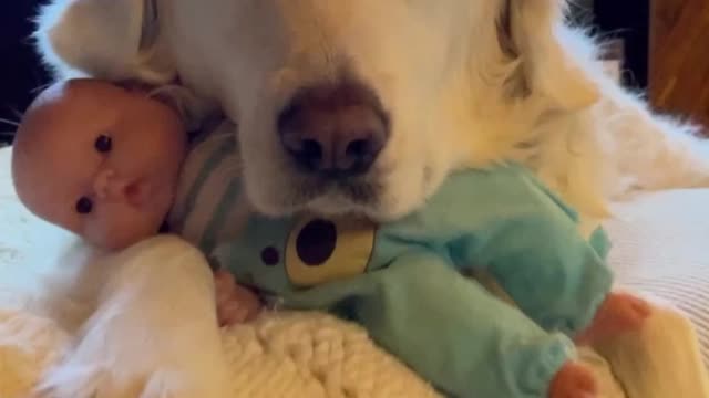 Stella and her babydoll “Hansel”
