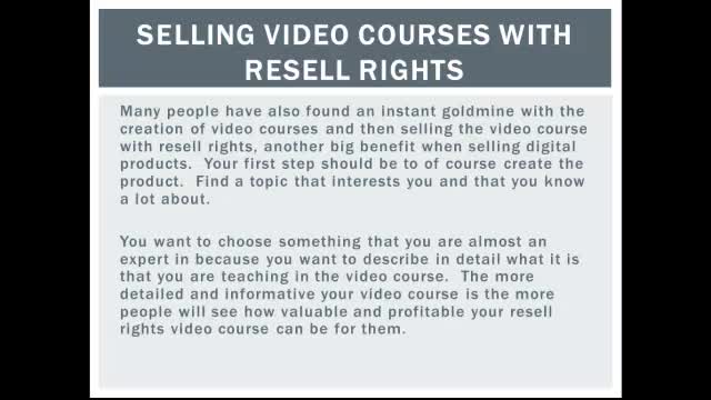 Selling Video Courses With Resell Rights