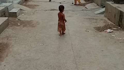 Children playing cricket