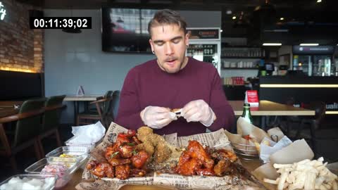 Man v Spicy Korean chicken wings