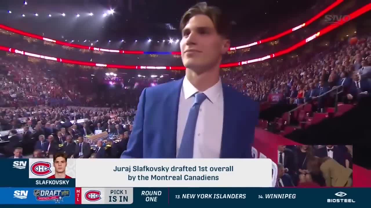 The Montreal Canadiens select Juraj Slafkovský-