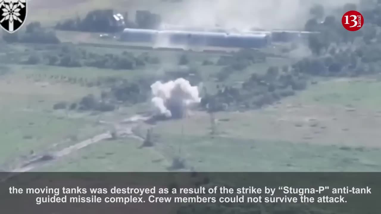Ukraine military drone shows artillery strikes on Russian tanks launching fast attack in southeast