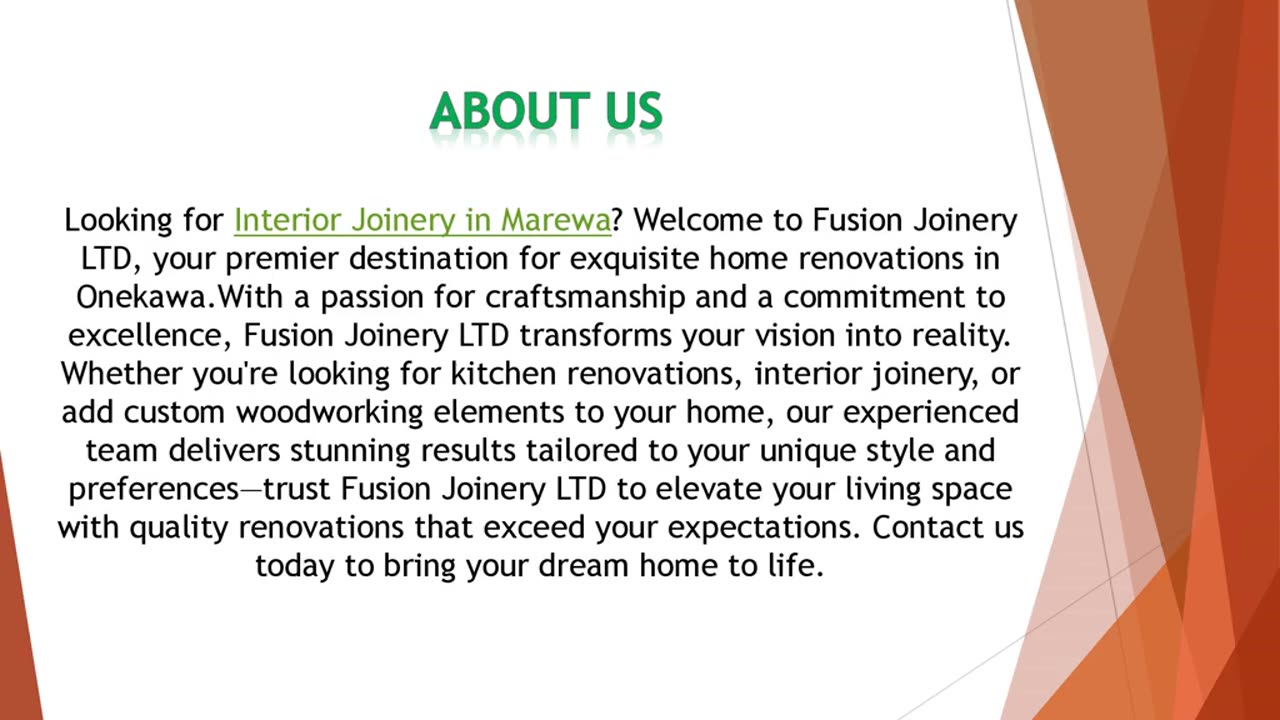 Looking for Interior Joinery in Marewa?