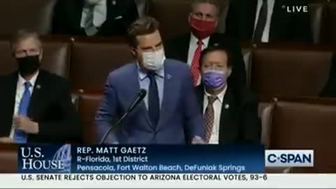 Congressman Matt Gaetz gives an amazing speech tonight during debate over Arizona electors