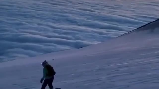 Who is faster in the snow, a man on a snowboard or a dog?