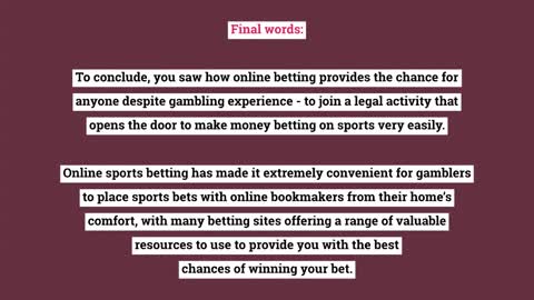 Want to win big at online sports betting: Keep reading