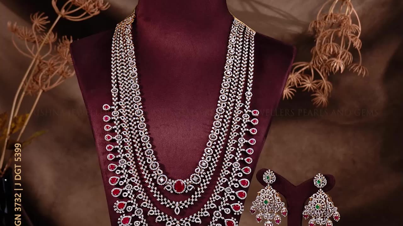 Krishna Jewellers: Regal Long Diamond Haram