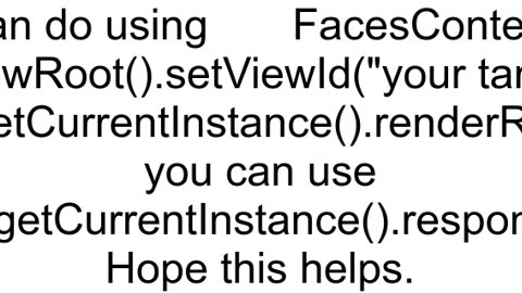 How to programmatically do JSF internal page forward