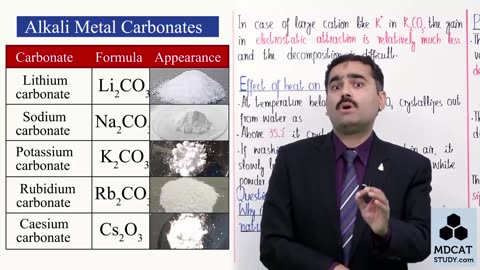 LEC#10 GENERAL TRENDS IN PROPERTIES OF COMPOUNDS OF ALKALI & ALKALINE EARTH METALS