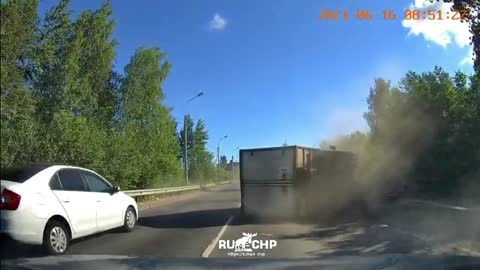 Self-destruction of a small truck