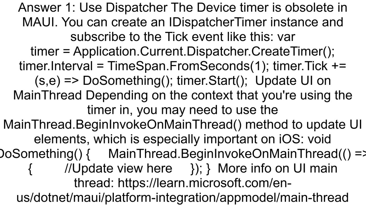 DeviceStartTimer is deprecated in MAUI what is the alternative