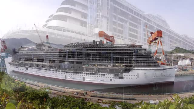 Cruise Ship Construction & Christening timelapse