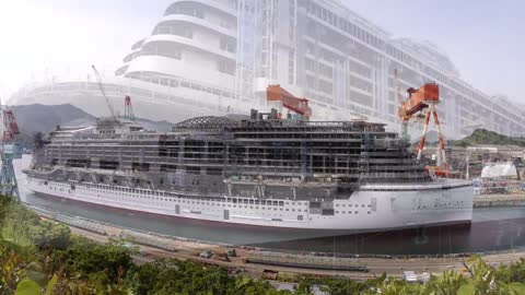 Cruise Ship Construction & Christening timelapse