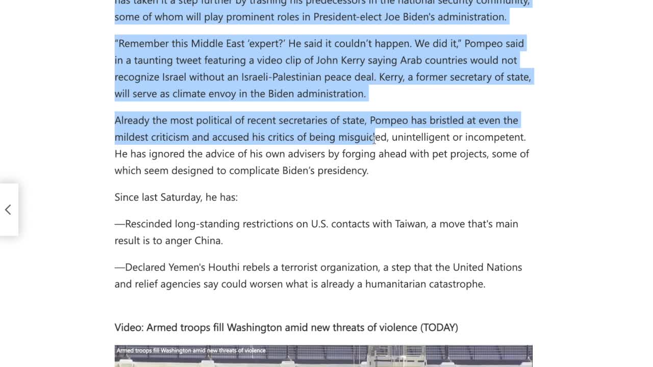Mike Pompeo stuck to his guns with "America First" doctrine