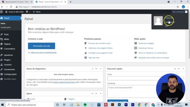 WordPress - Painel e atualizações